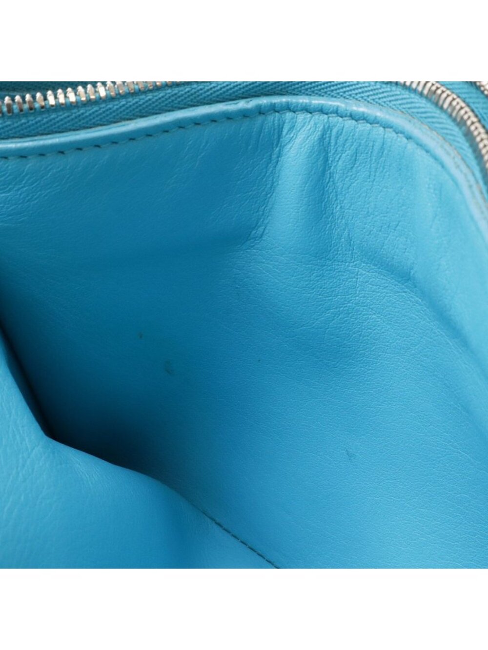 Balenciaga Paper Triple XS Shoulder Bag Pochette 2-Way Clutch Leather Turquoise - Picture 7 of 9